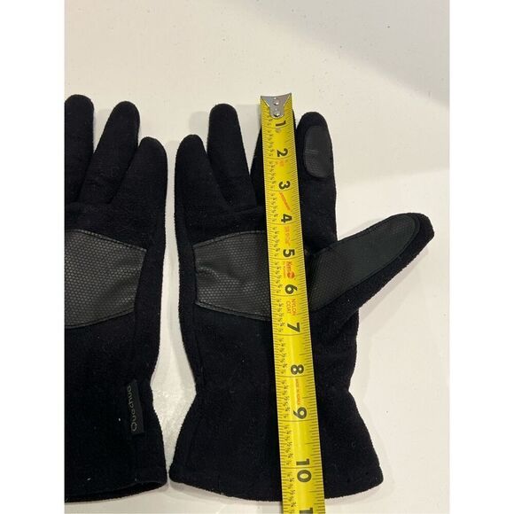 Quechua Men’s Fleece Faux Leather Trim Black Gloves Lined One Size See Notes - Picture 4 of 12
